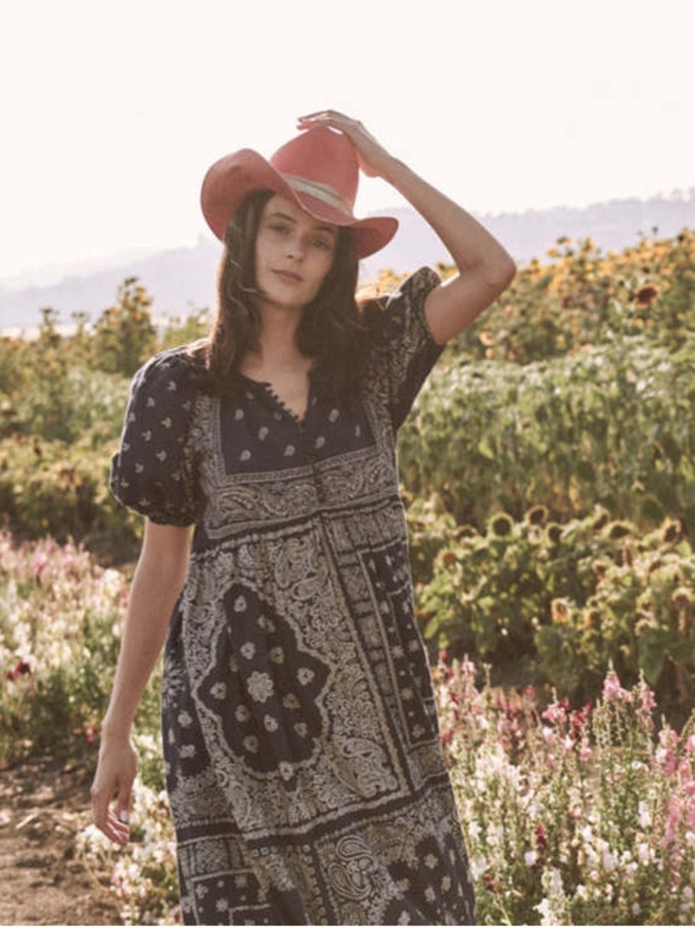 THE GREAT THE RAVINE Cotton DRESS NAVY Blue BANDANA PRINT Size 2